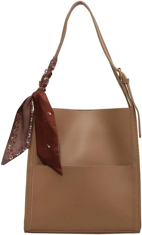 2023 Y2K Purse Shoulder Bucket Bags Hobo Purses and Handbags for Women Leather Handbags (Khaki)