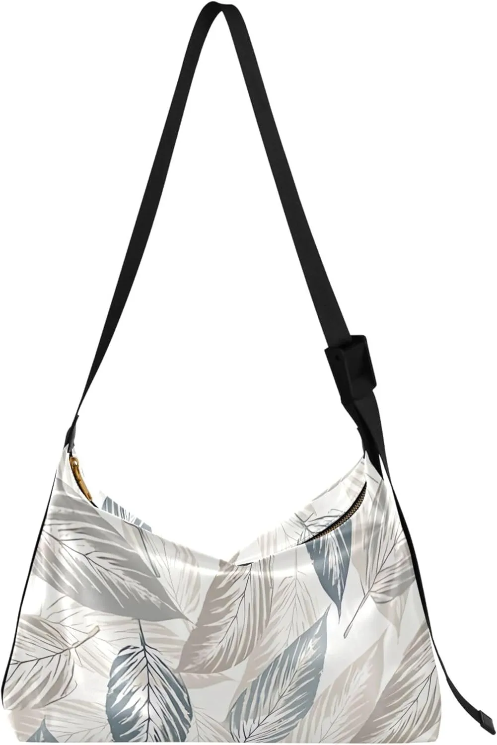Abstract Leaves Women Leather Handbags Hobo Large Crossbody Bag Designer Leaf Print Shoulder Handbags Purse