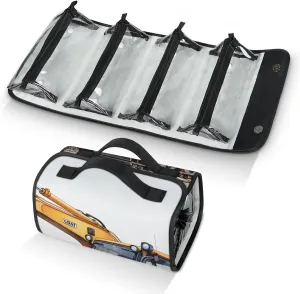 Agricultural Excavators Travel Toiletry Bag for Women, 4 in 1 Roll Up Makeup Cosmetic Bag With 4 Removable PVC Zipper Pouch