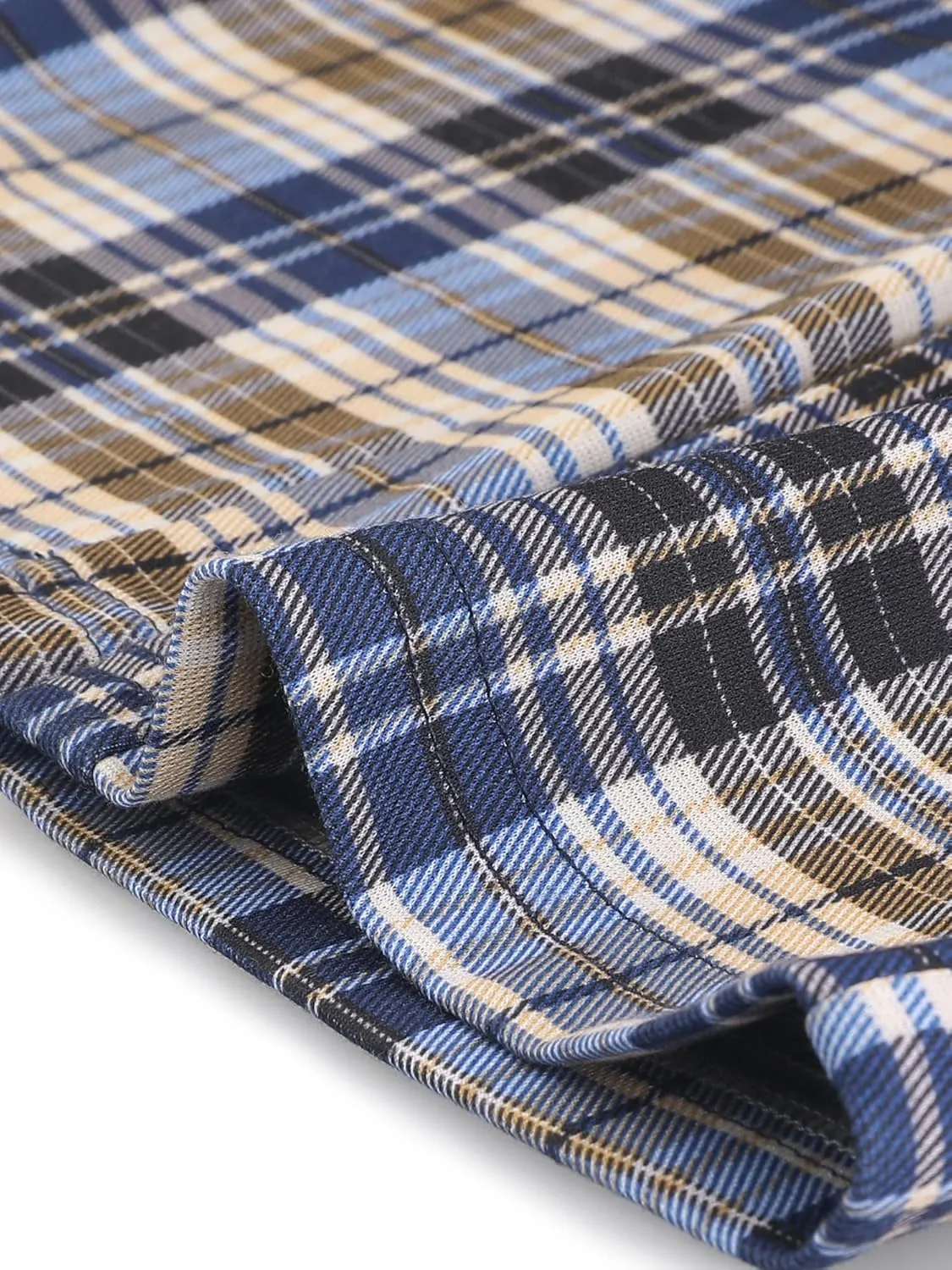Allegra K Women's Plaid Cropped Trousers Button Casual Tartan Check Work Pants