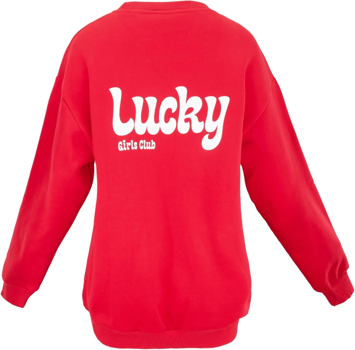 Almere Fleece Graphic Oversized Sweatshirt Trendy Crew Neck, Long Sleeves