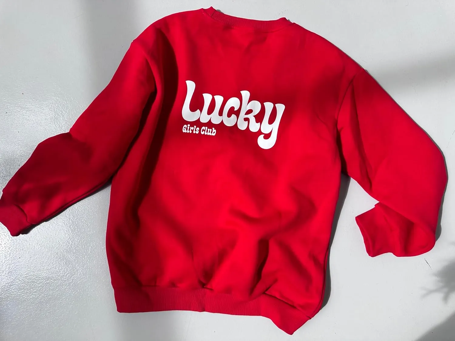 Almere Fleece Graphic Oversized Sweatshirt Trendy Crew Neck, Long Sleeves