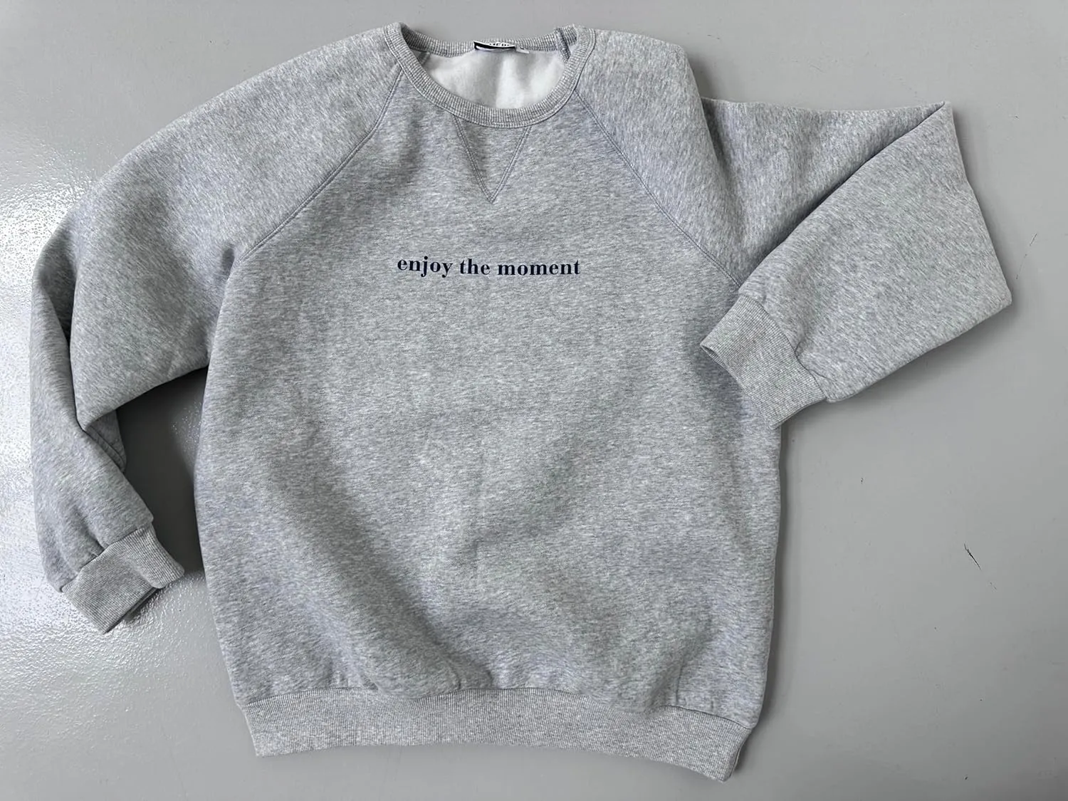 Almere Fleece Graphic Oversized Sweatshirt Trendy Crew Neck, Long Sleeves
