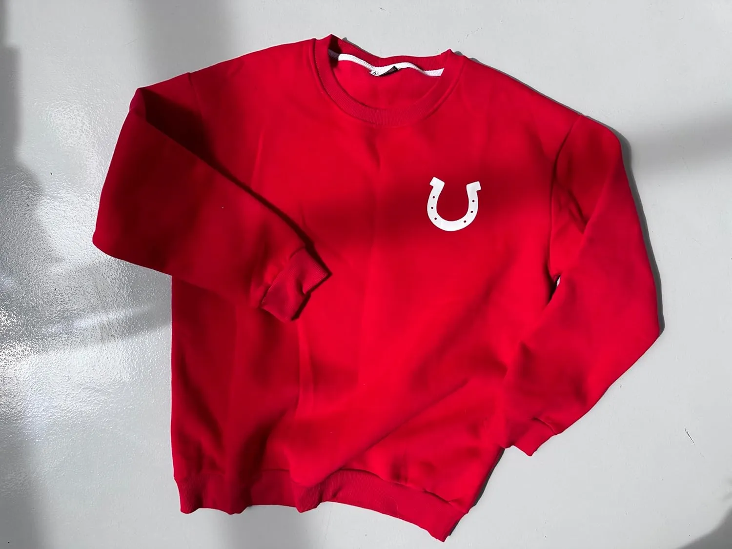 Almere Fleece Graphic Oversized Sweatshirt Trendy Crew Neck, Long Sleeves