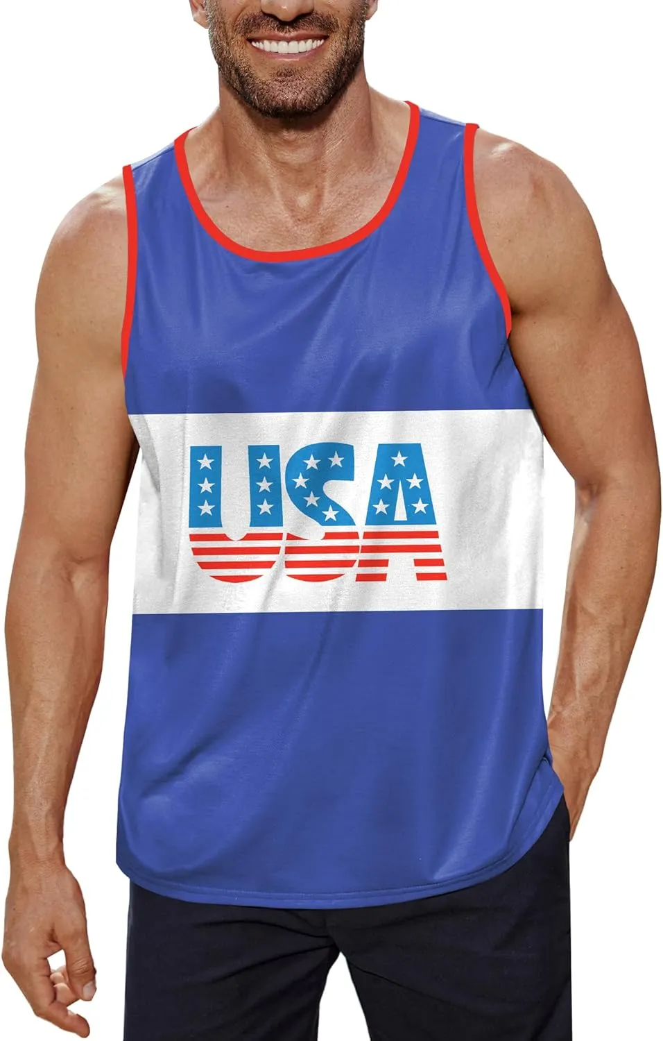 Arvilhill Men's 4th of July Tank Tops American Flag Graphic Sleeveless Shirt (S-3XL)