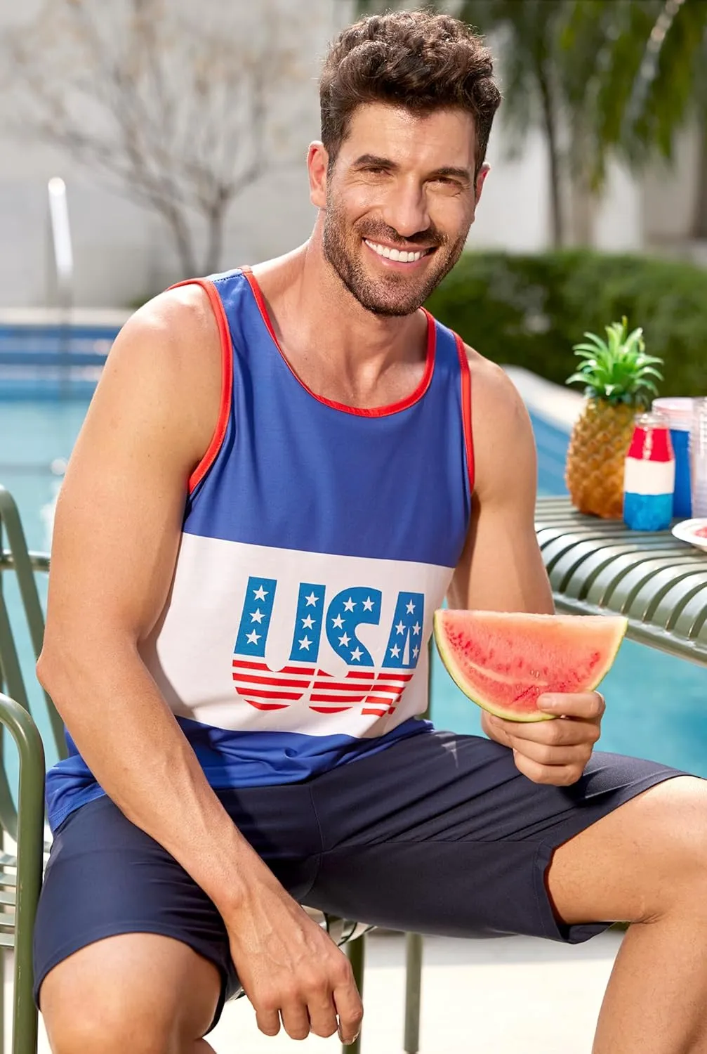 Arvilhill Men's 4th of July Tank Tops American Flag Graphic Sleeveless Shirt (S-3XL)
