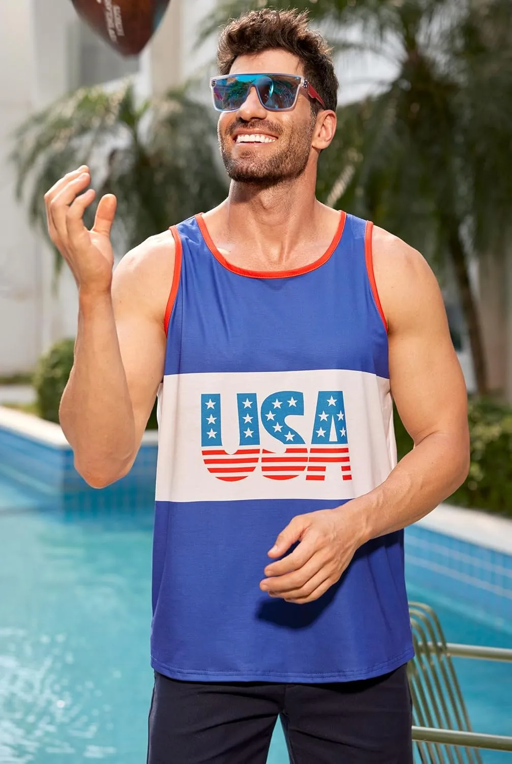 Arvilhill Men's 4th of July Tank Tops American Flag Graphic Sleeveless Shirt (S-3XL)