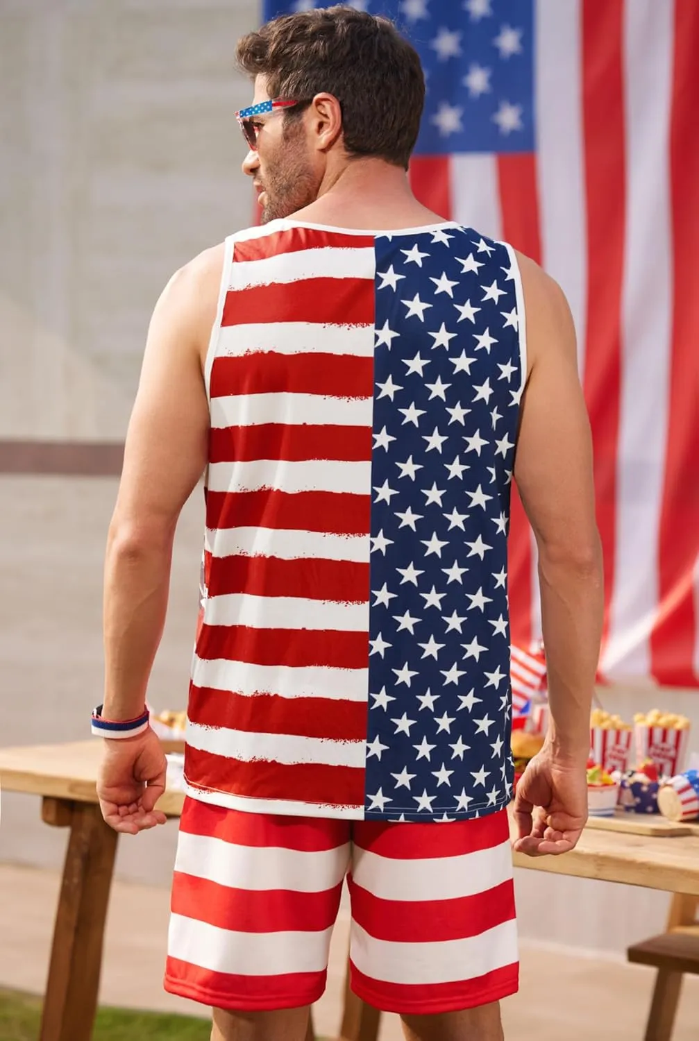Arvilhill Men's 4th of July Tank Tops American Flag Graphic Sleeveless Shirt (S-3XL)