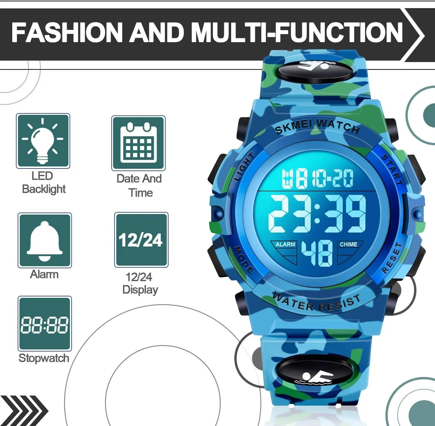 ATIMO LED 50M Waterproof Kids Digital Sport Watch - Kids Gifts
