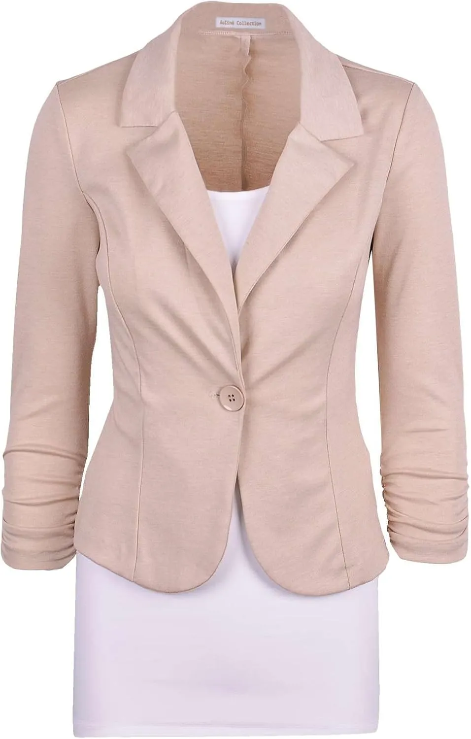 Aulin Collection Women's Casual Work Solid Color Knit Blazer