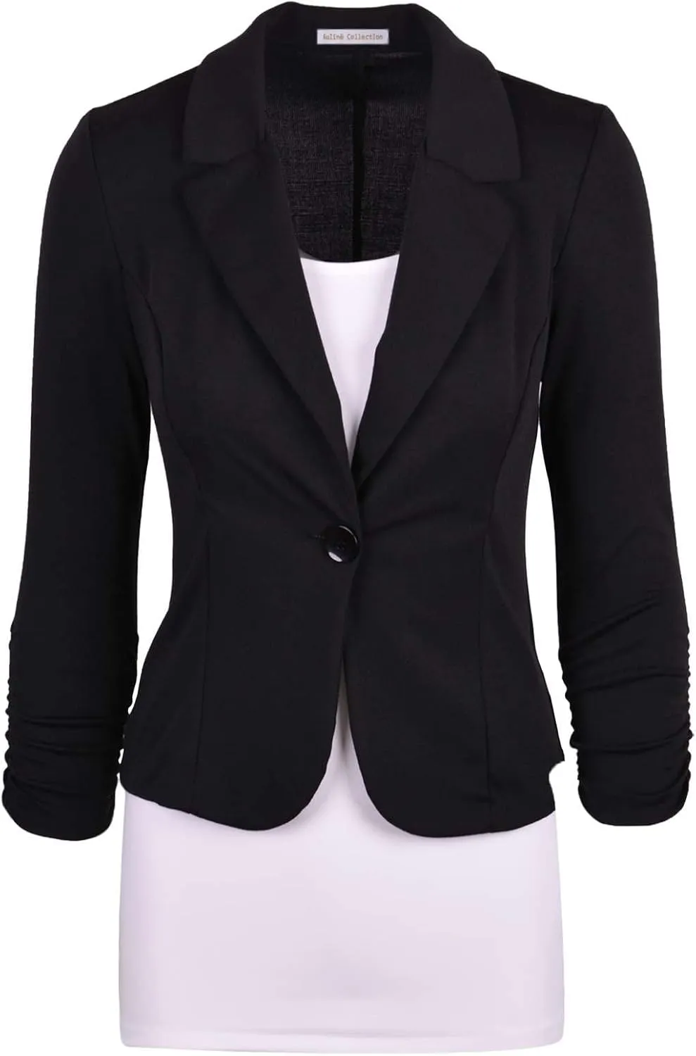 Aulin Collection Women's Casual Work Solid Color Knit Blazer