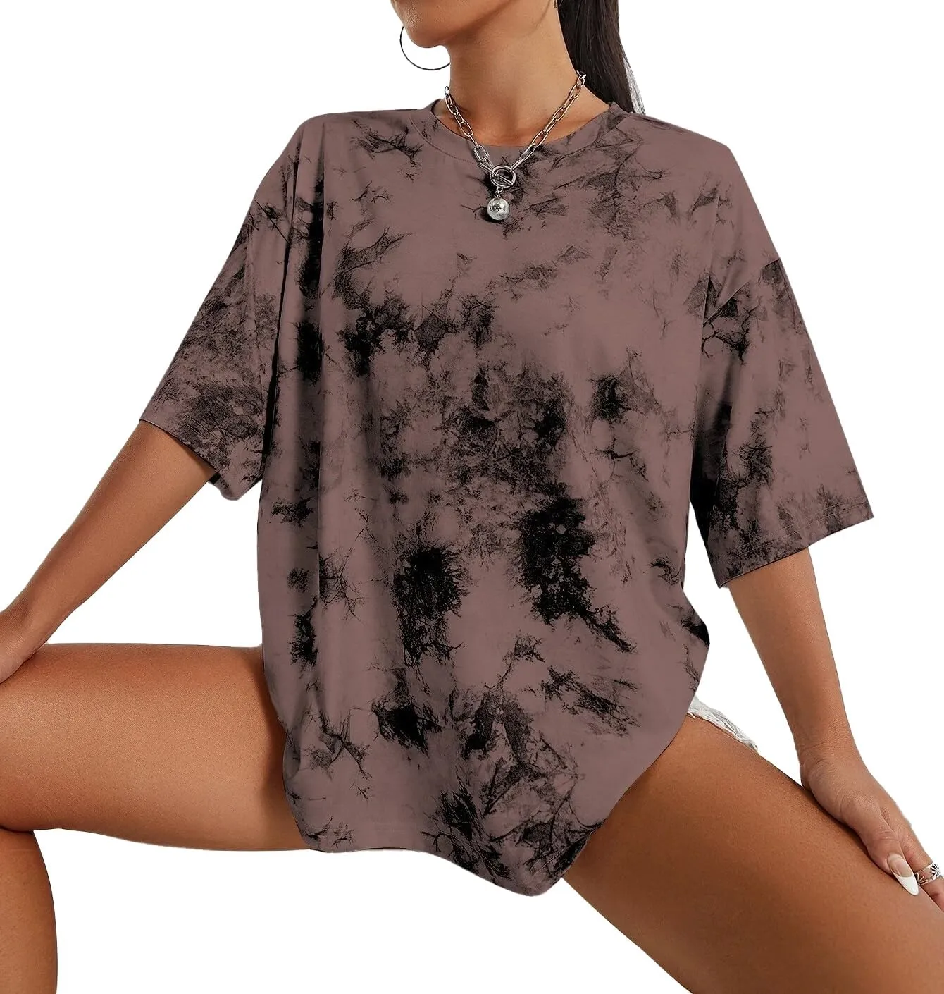 Avanova Women Graphic Letter Print Oversized T Shirt Short Sleeve Casual Summer Loose Fit Tee Top