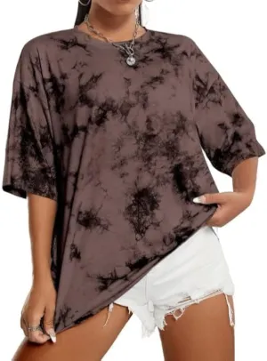 Avanova Women Graphic Letter Print Oversized T Shirt Short Sleeve Casual Summer Loose Fit Tee Top