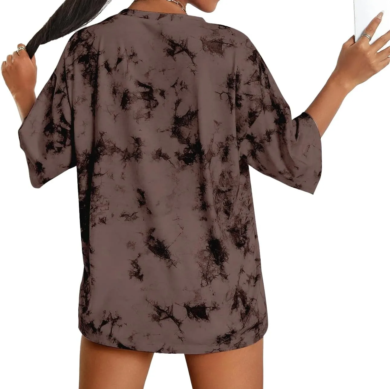 Avanova Women Graphic Letter Print Oversized T Shirt Short Sleeve Casual Summer Loose Fit Tee Top