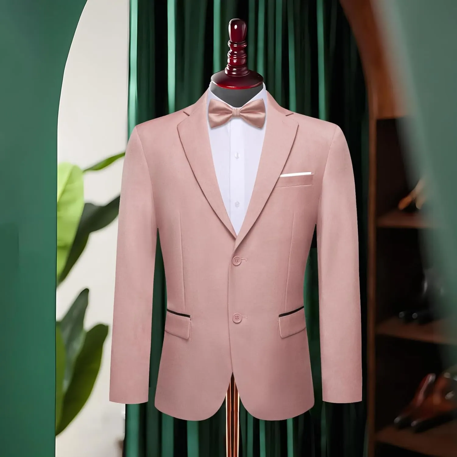 Barry.Wang Mens Casual Sport Coat Solid Blazer Tuxedo Suit Jacket Regular Fit Wedding Business Gift