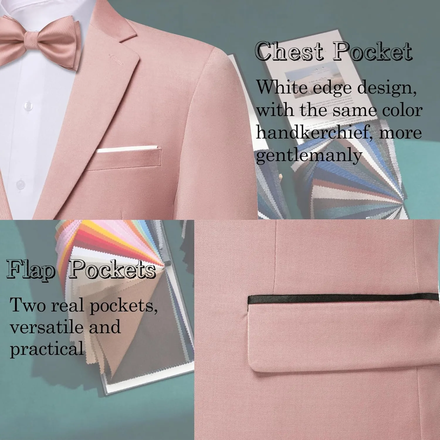 Barry.Wang Mens Casual Sport Coat Solid Blazer Tuxedo Suit Jacket Regular Fit Wedding Business Gift