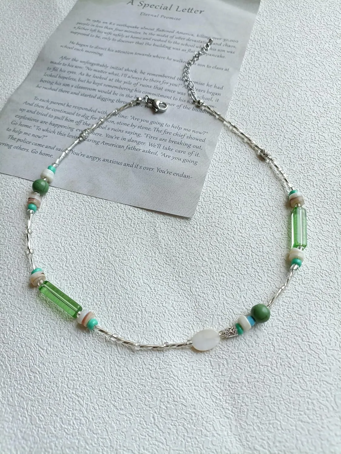 Beaded Gemstone Necklace for Women, Natural Stone Crystal Handmade Choker Necklaces Boho Jewelry for Women