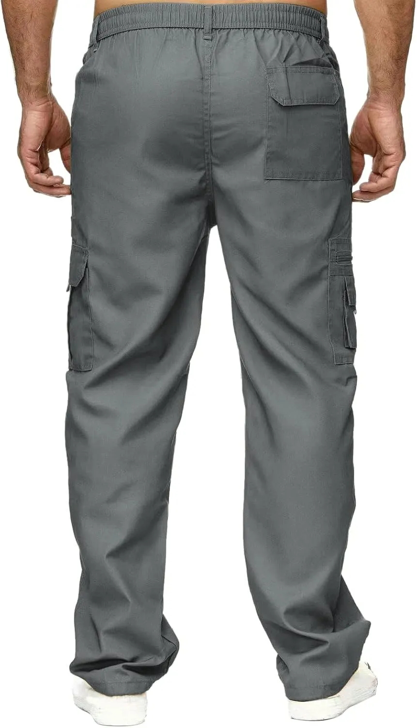 Big and Tall Cargo Pants for Men Sweatpants for Men Bottom Drawstring Baggy Joggers Men's Tactical Cargo Joggers Pant