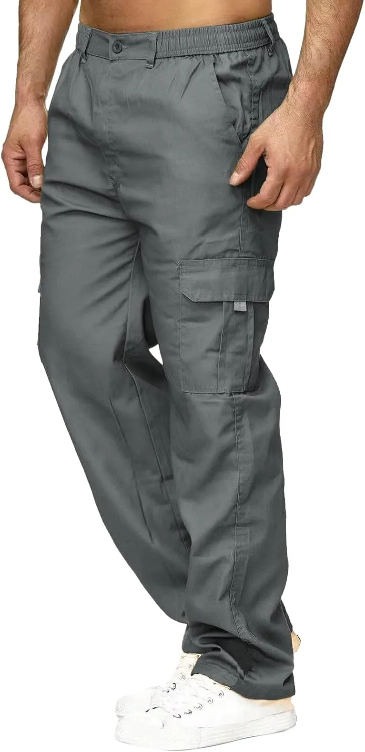 Big and Tall Cargo Pants for Men Sweatpants for Men Bottom Drawstring Baggy Joggers Men's Tactical Cargo Joggers Pant