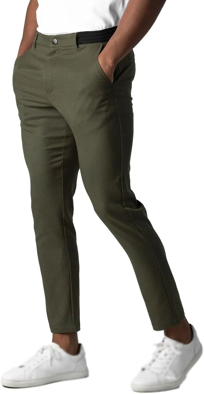 Bizgent Pants, Men's Skinny Fit Stretch Pant, Men's Chinos, Elastic Slim fit Pants Casual Pants