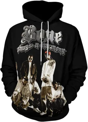Bone Rock Thugs N Band Harmony Man Woman's Hoodies Couple's Sweatshirt Hooded Pullover Comfy Oversized Long Sleeve with Kangaroo Pockets Girls Novelty Outwear Couple Hoodies M