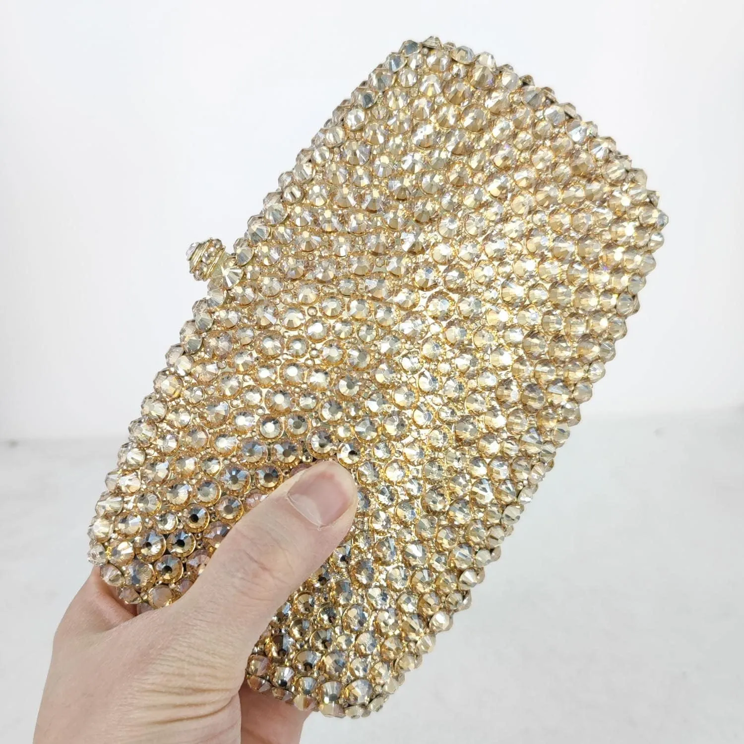 Boutique De FGG Rhinestone Clutch Bag with Spikes Bling Evening Handbags Crystal Clutch Purses for Women Wedding Party,Mini
