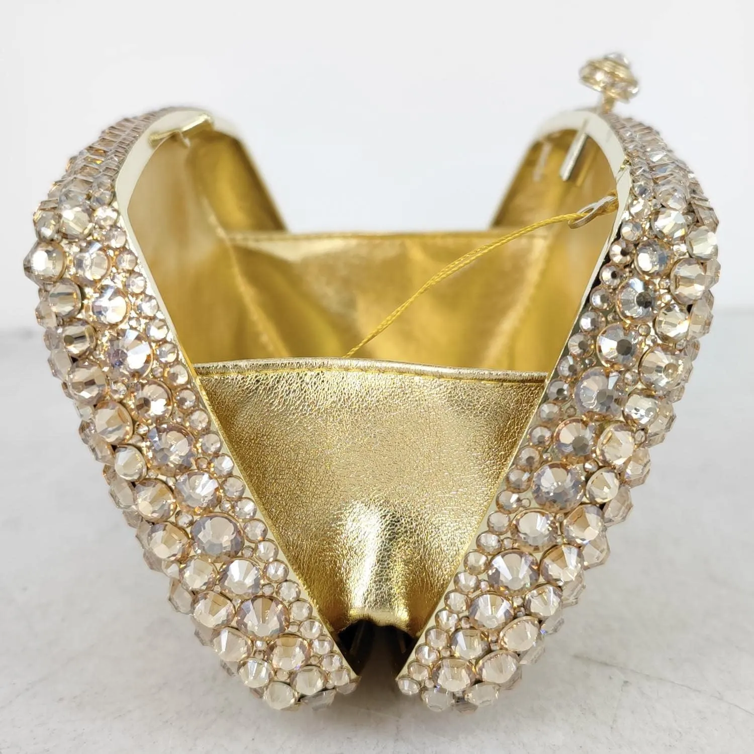 Boutique De FGG Rhinestone Clutch Bag with Spikes Bling Evening Handbags Crystal Clutch Purses for Women Wedding Party,Mini