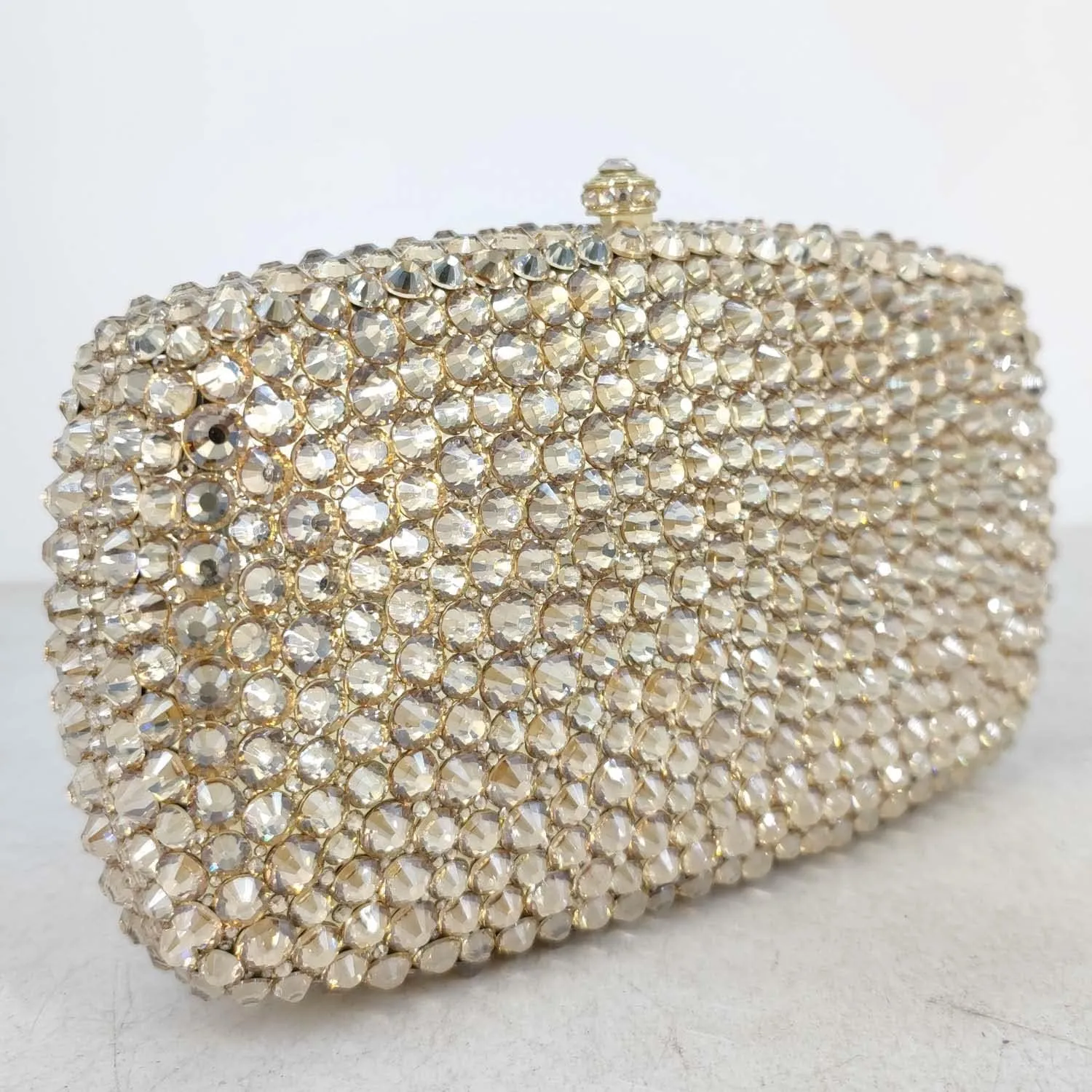 Boutique De FGG Rhinestone Clutch Bag with Spikes Bling Evening Handbags Crystal Clutch Purses for Women Wedding Party,Mini