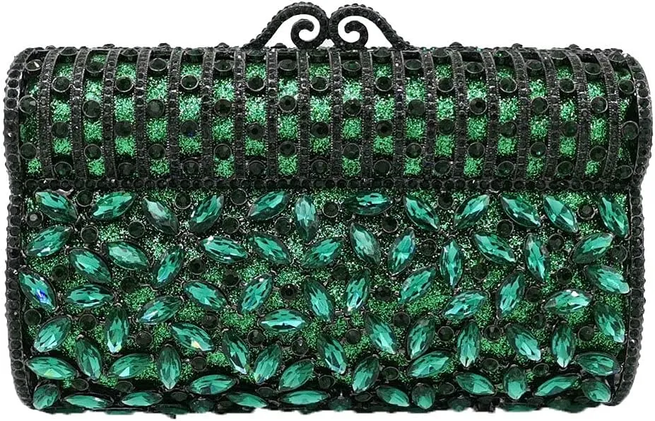 Boutique De FGG Sparkling Rhinestone Clutch Purses for Women Formal Evening Bags Bridal Wedding Crystal Clutch Handbags,Mini
