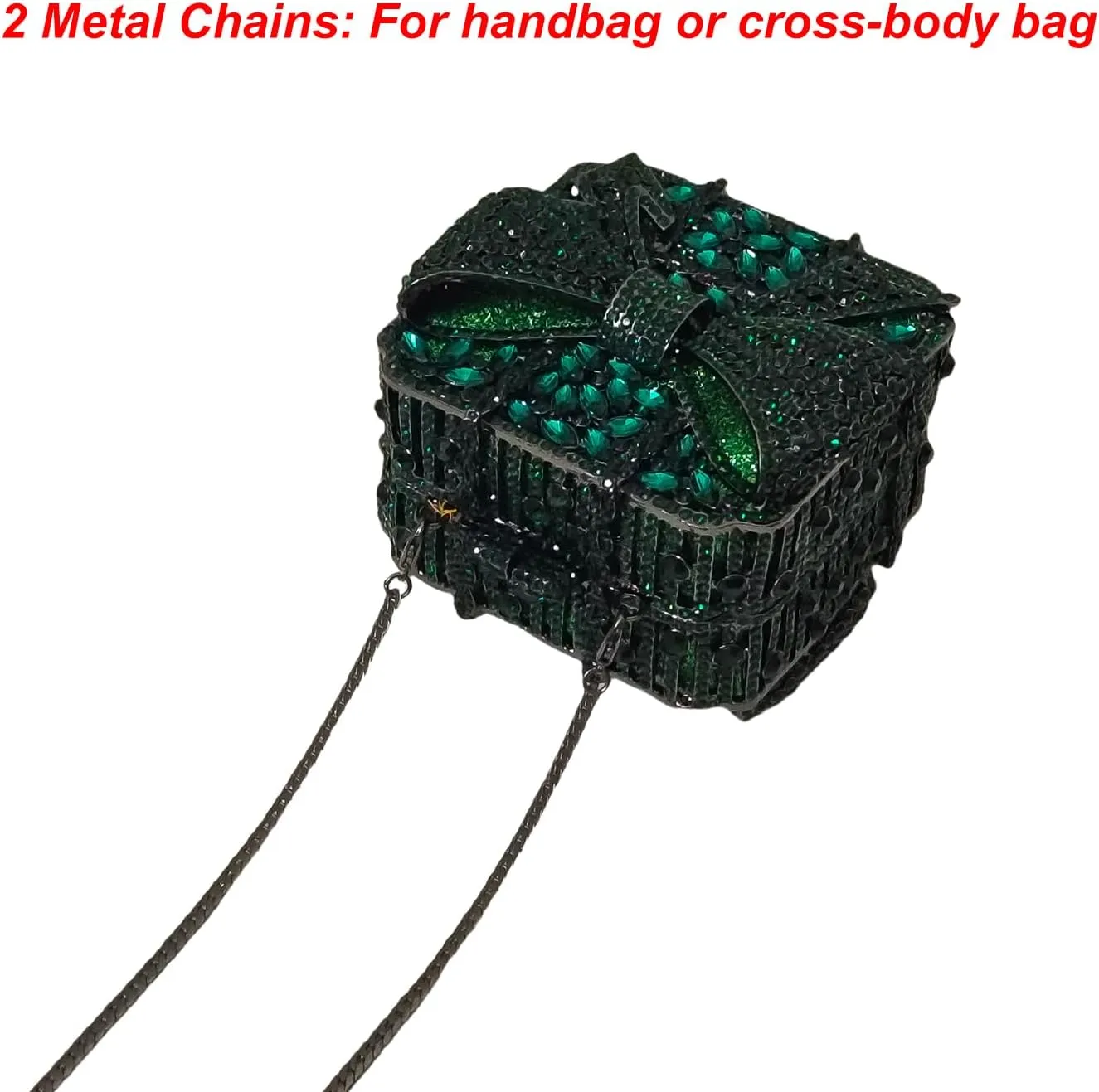 Bowknot Cute Crystal Box Clutch Glitter Evening Bag Women Rhinestone Handbags Purses Party Wedding