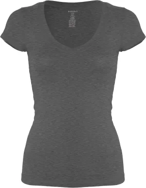 Bozzolo Women's Plain Basic V Neck Short Sleeve Cotton T-Shirts
