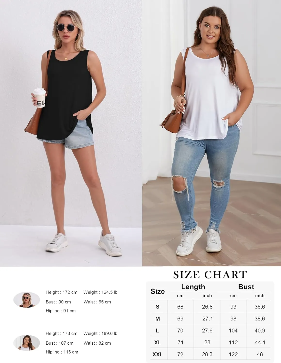 BQTQ 3 Pack Womens Tank Tops Loose Fit Summer Scoop Neck Tops Sleeveless Shirts