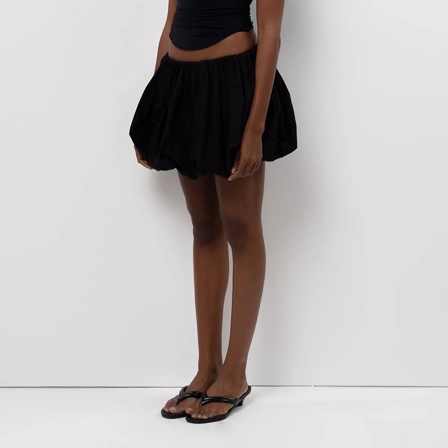 Bubble Skirts for Women Casual Pleated Ruffle Hem A Line Mini Skirt Y2K Puffy Skirts Streetwear