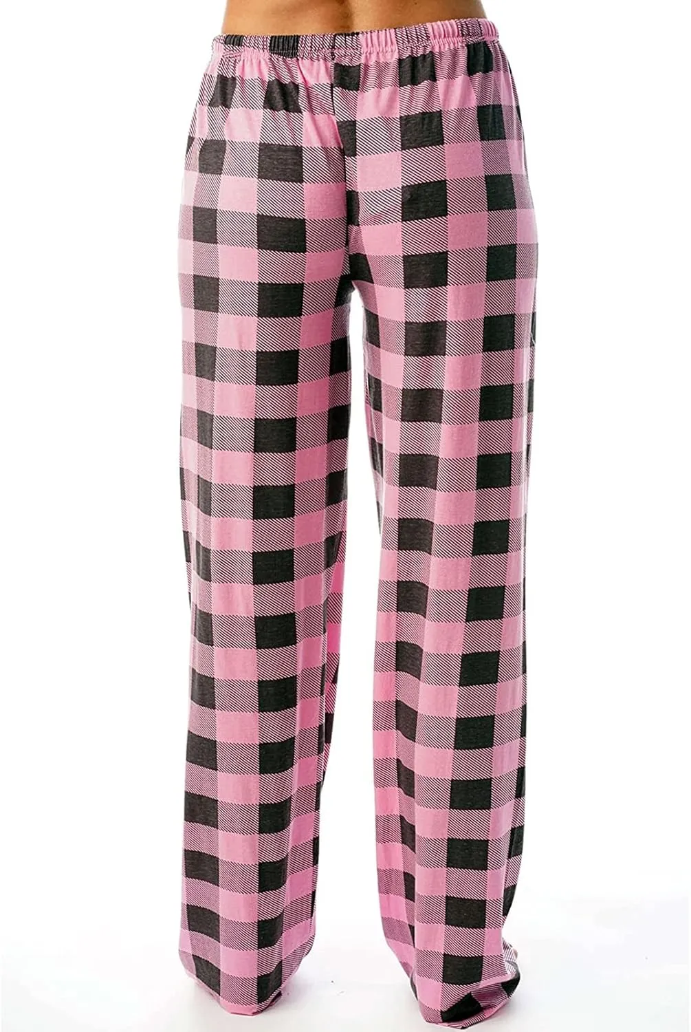 Buffalo Plaid Pajama Pants Women Soft Stretch Lightweight Lounge Pants Comfy Fit Drawstring Sleep Pants Trousers