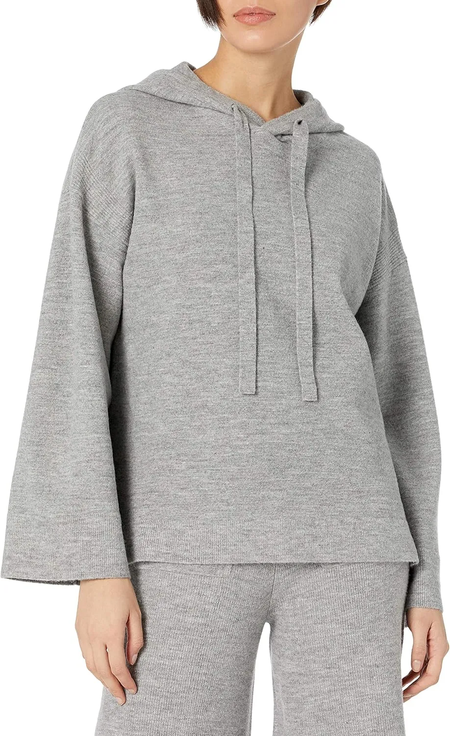 Cable Stitch Women's Oversized Wide Sleeve Hoodie Sweater  Lounge Long Sleeve Slouchy Casual Hooded Pullover Top