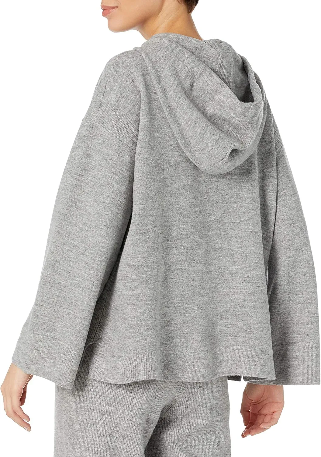 Cable Stitch Women's Oversized Wide Sleeve Hoodie Sweater  Lounge Long Sleeve Slouchy Casual Hooded Pullover Top