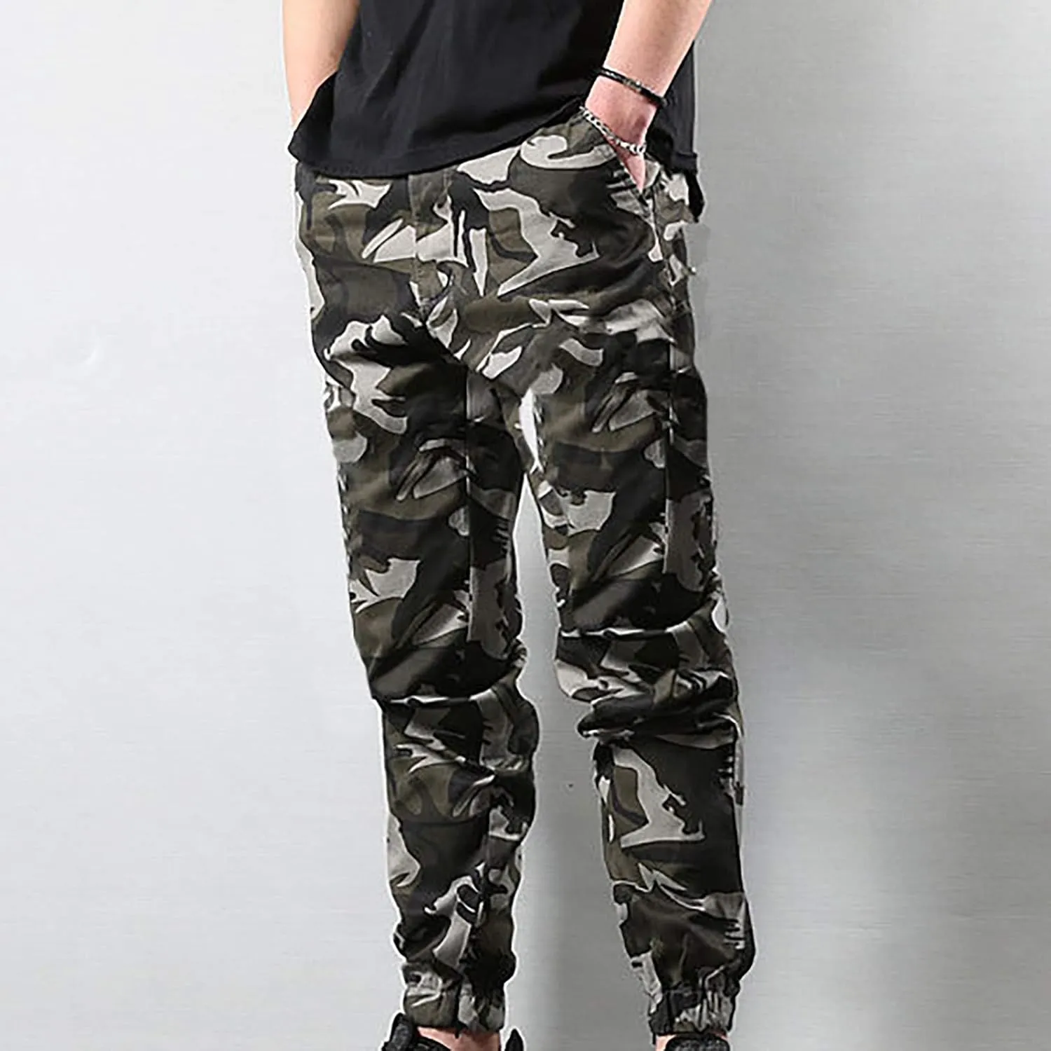 Cargo Pants for Men Joggers Elastic Waist Joggers Workout Casual Drawstring Trousers Sweatpants Joggers for Men Mens