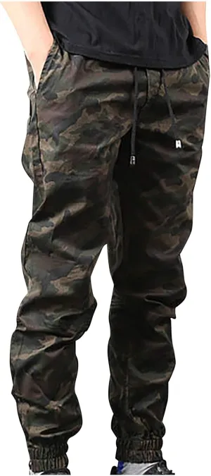 Cargo Pants for Men Joggers Elastic Waist Joggers Workout Casual Drawstring Trousers Sweatpants Joggers for Men Mens