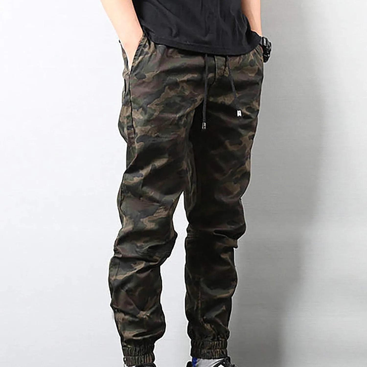 Cargo Pants for Men Joggers Elastic Waist Joggers Workout Casual Drawstring Trousers Sweatpants Joggers for Men Mens