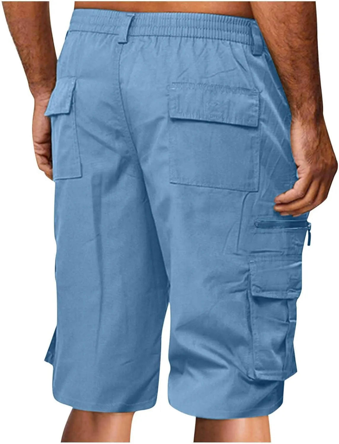 Cargo Shorts for Men 2025 Summer Trendy Elastic Waist Outdoor Hiking Shorts Big and Tall Bermuda Shorts with Pockets