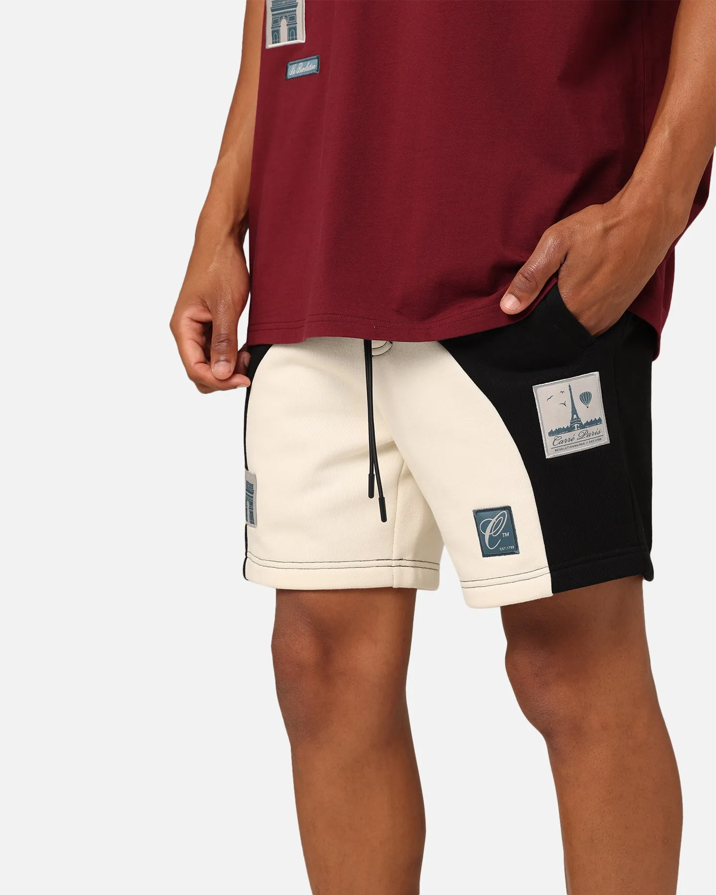 Carre Avant Panel Shorts Black/Off White