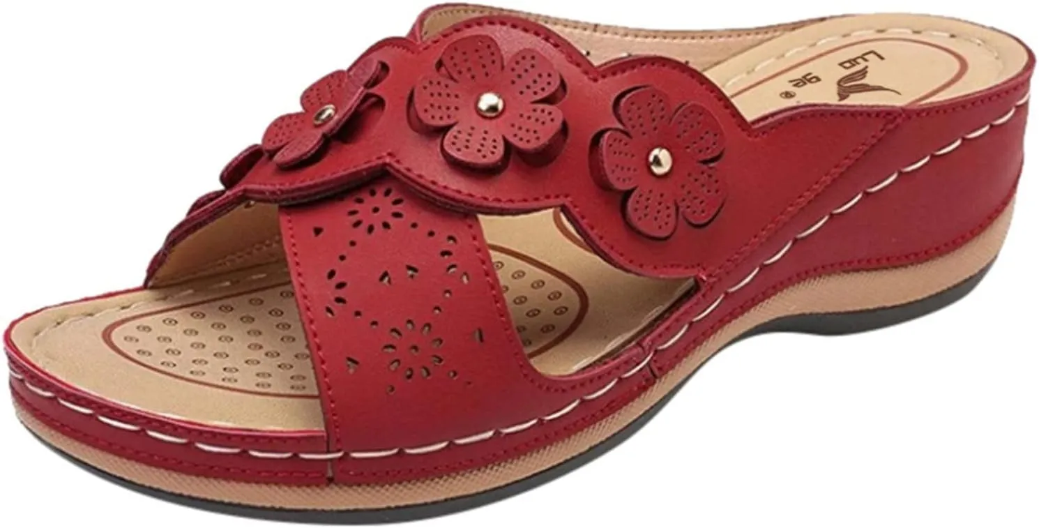 Cathalem Orthopedic Sandals for Women Arch Support Sandals Summer Casual Orthotic Sandals Flip Flops Comfortable Sandals