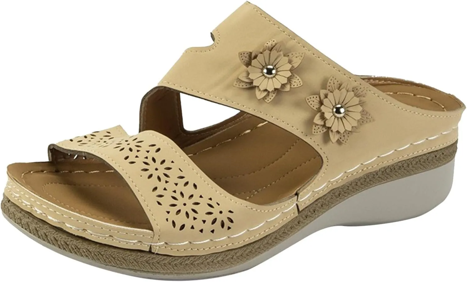 Cathalem Sandals for Women Dressy Summer Bohemian Anti-Slip Shoes Platform Arch Support Sandals Comfortable Summer Beach Travel Sandals