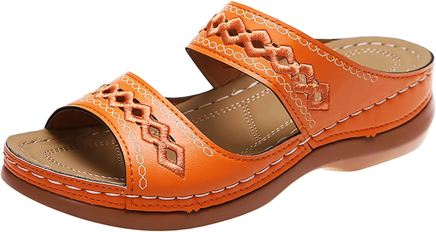 Cathalem Sandals for Women Dressy Summer, Womens Comfortable Platform Wedge Sandals Walking Shoes Beach Travel Outdoor Sandals