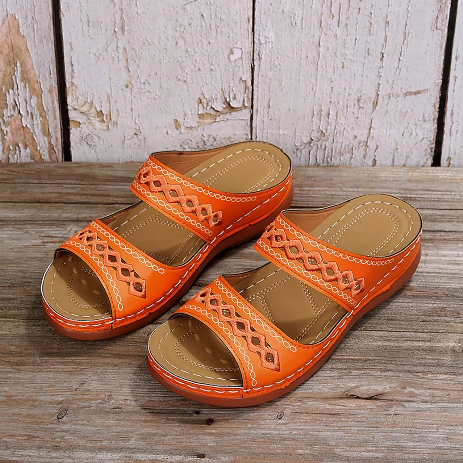 Cathalem Sandals for Women Dressy Summer, Womens Comfortable Platform Wedge Sandals Walking Shoes Beach Travel Outdoor Sandals