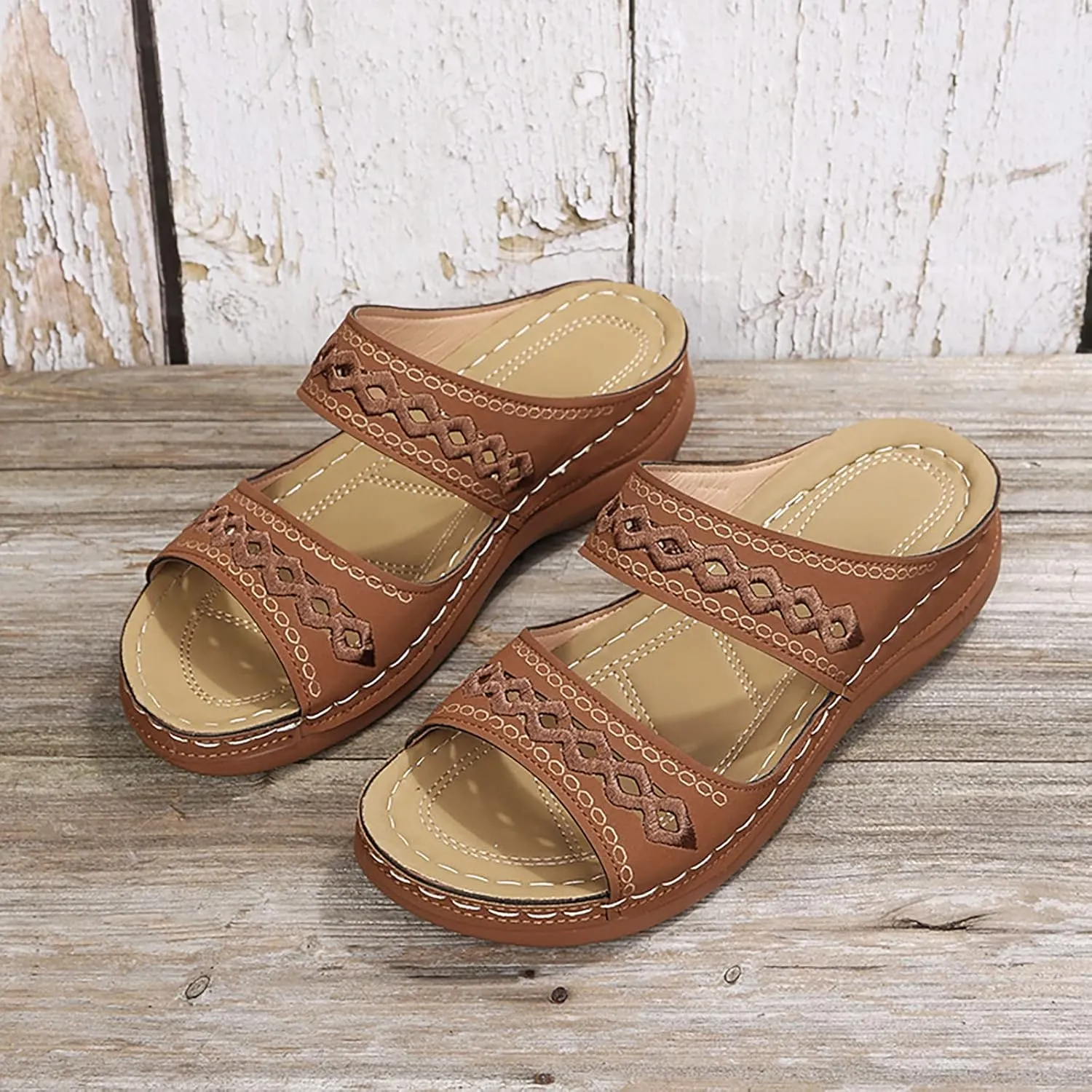 Cathalem Summer Wedges for Women 2024, Orthopedic Sandals for Women Arch Support Sandals Flip Flops Comfortable Sandals