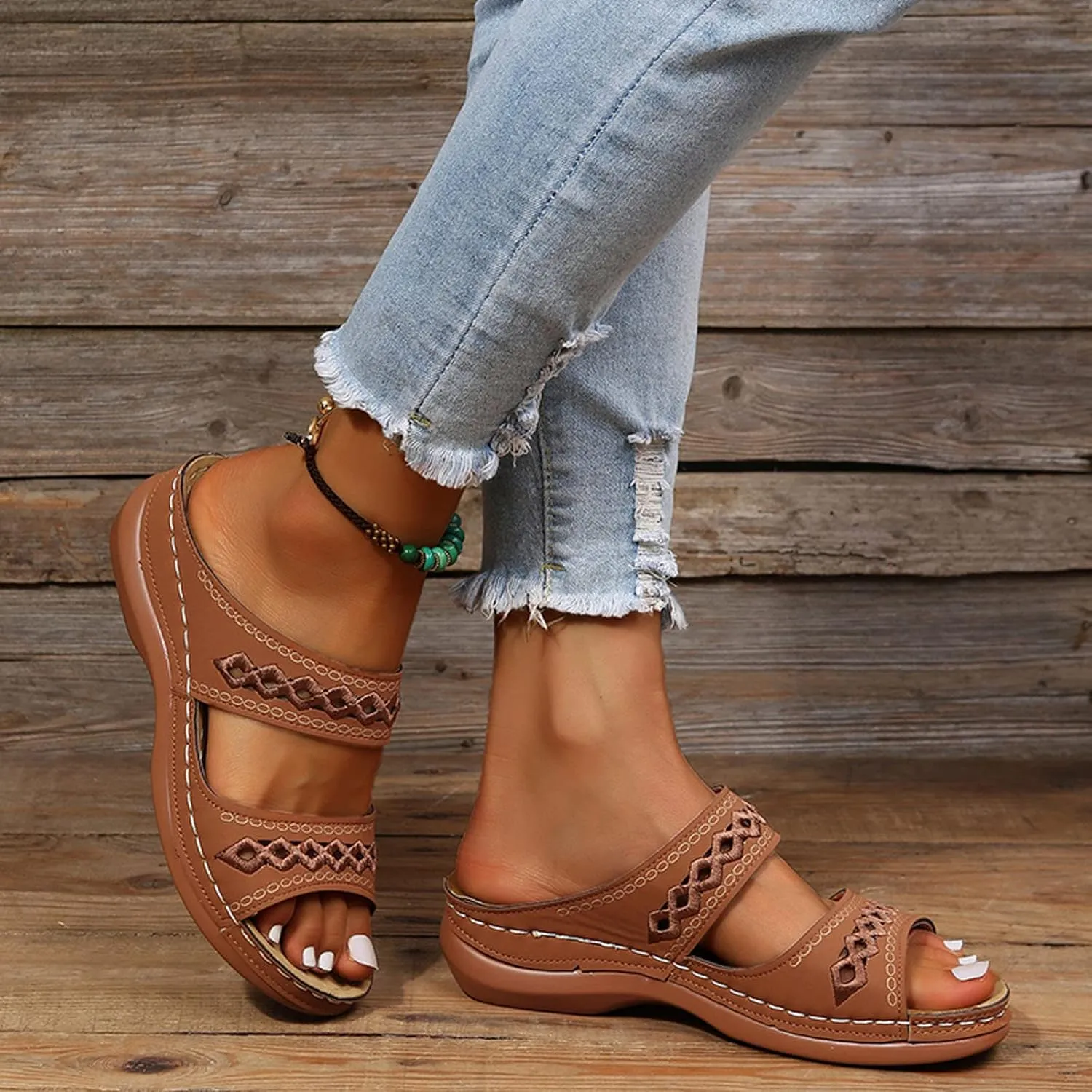 Cathalem Summer Wedges for Women 2024, Orthopedic Sandals for Women Arch Support Sandals Flip Flops Comfortable Sandals