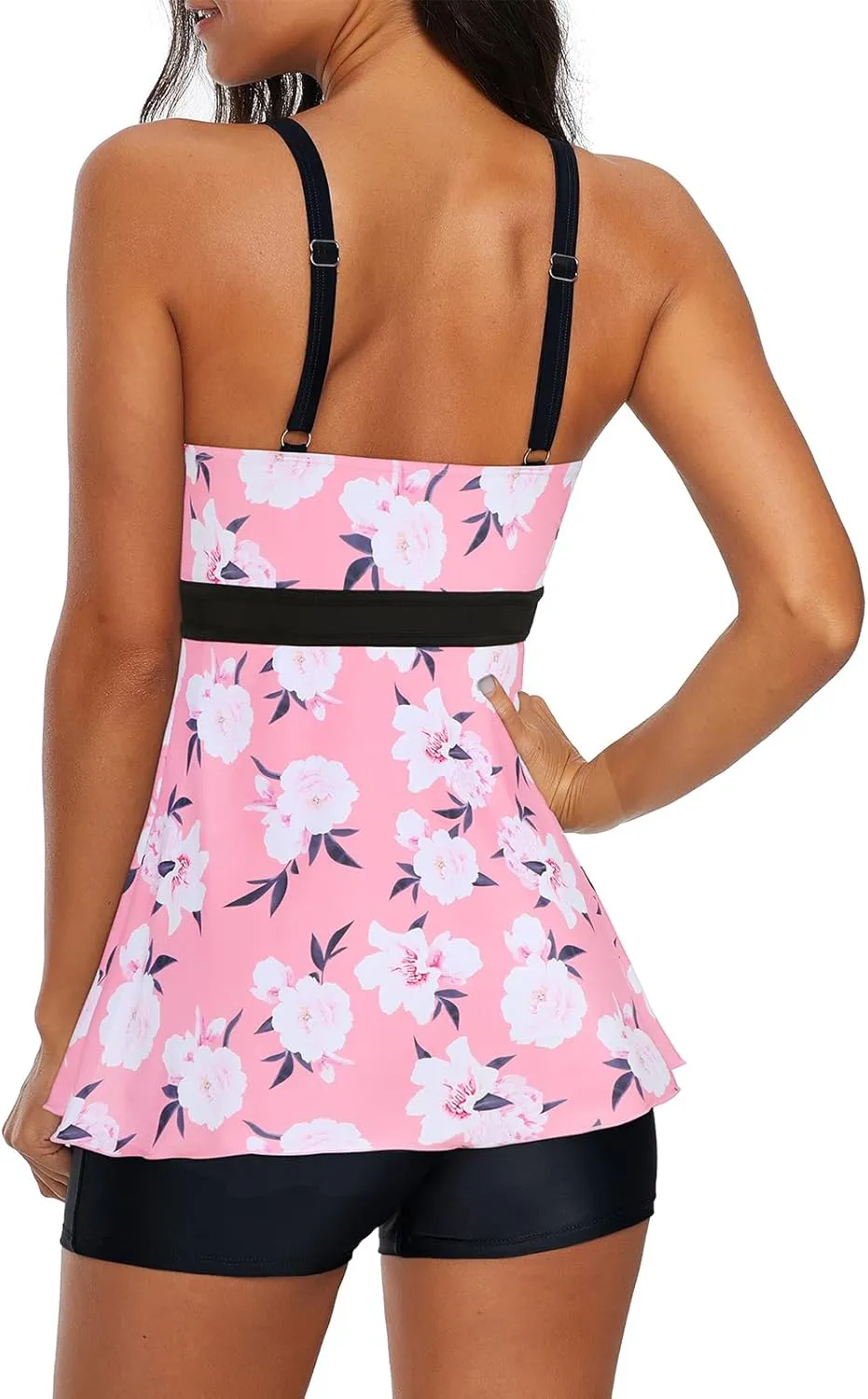 Century Star Womens Athletic 2025 Swimsuits for Women Two Piece Tankini with High Waisted Boyshorts Floral Bathing Suits