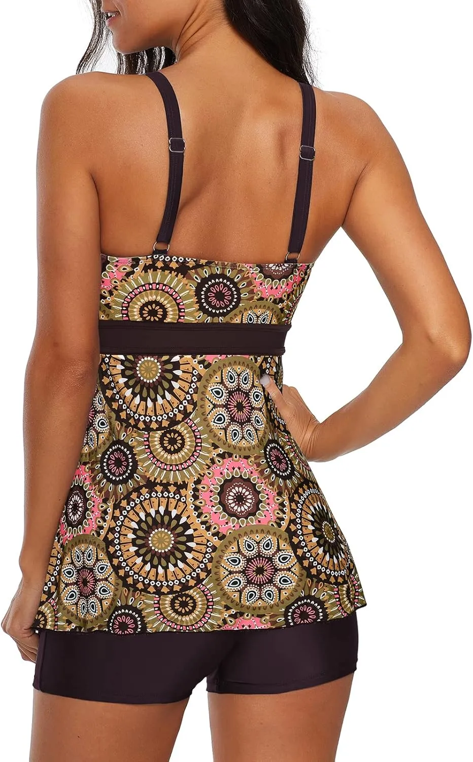 Century Star Womens Athletic 2025 Swimsuits for Women Two Piece Tankini with High Waisted Boyshorts Floral Bathing Suits