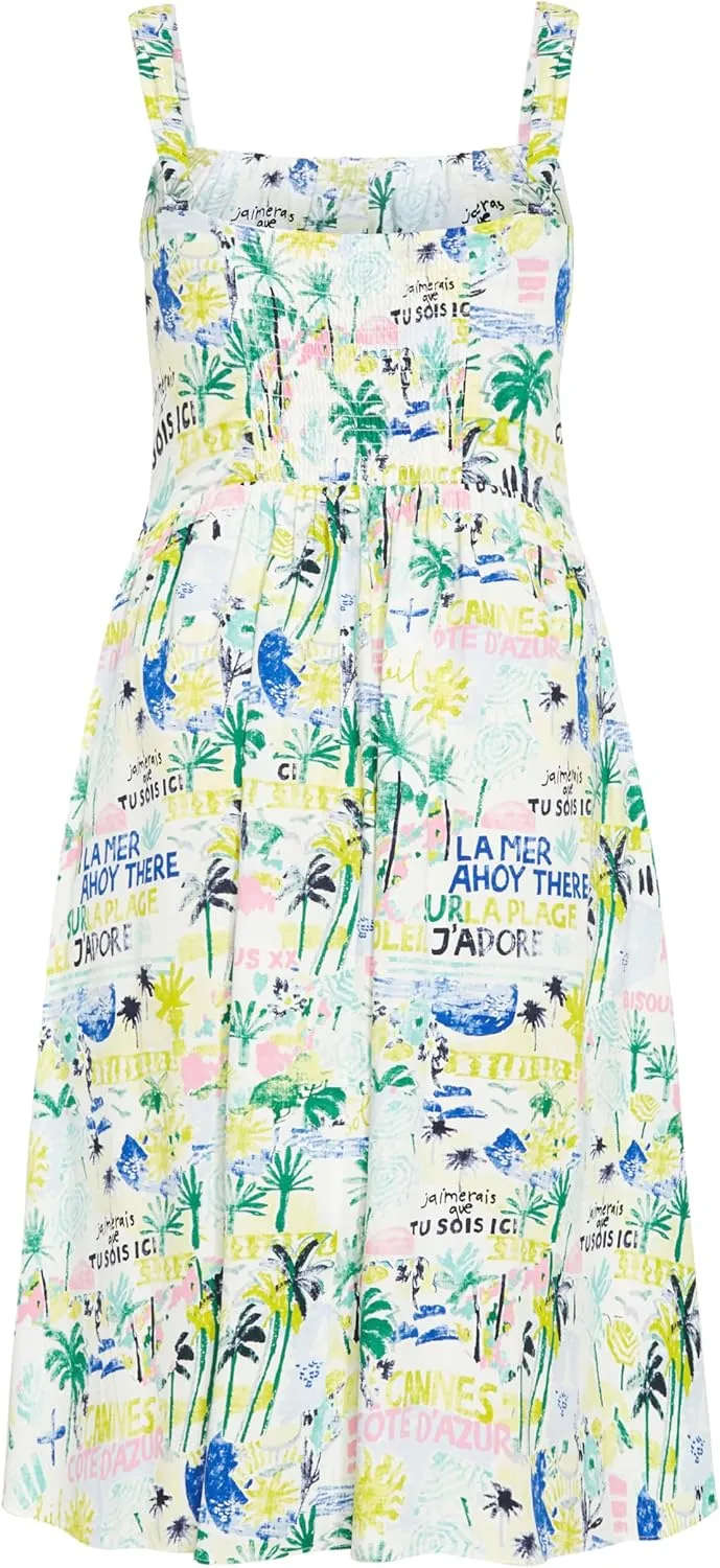City Chic Women's Dress-Postcards Print Cotton